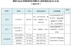 烟台金正环保科技有限公司环境信息公开表（2024年）